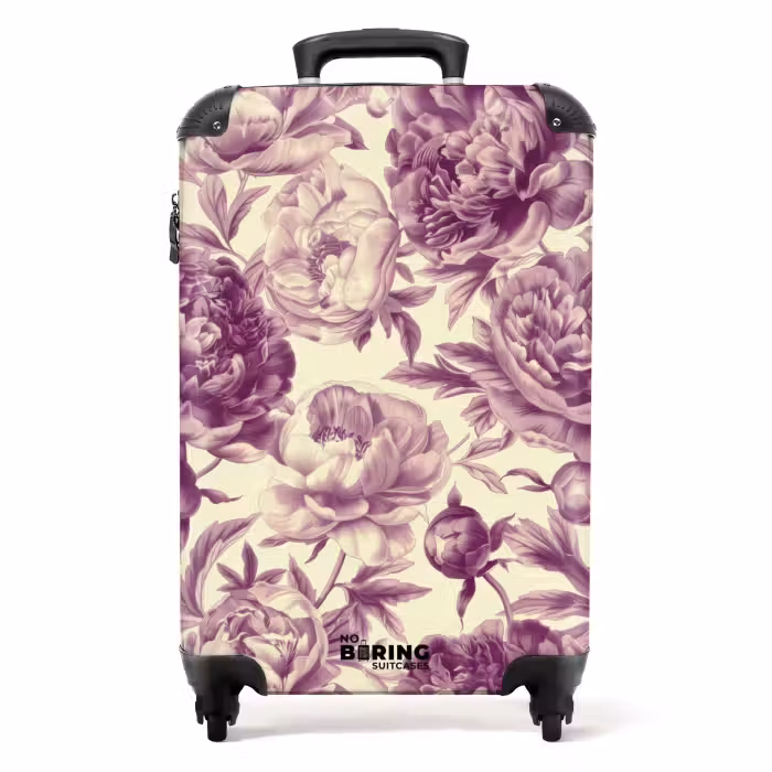 Suitcase - Vintage flowers - Pink