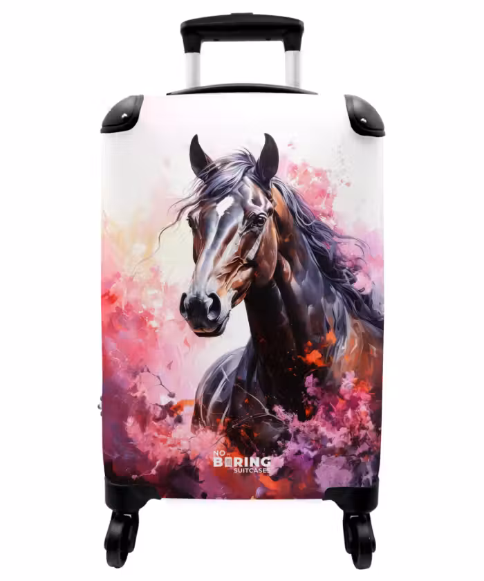 Suitcase - Watercolor horse in color explosion