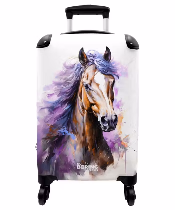 Suitcase - Watercolor horse with purple mane