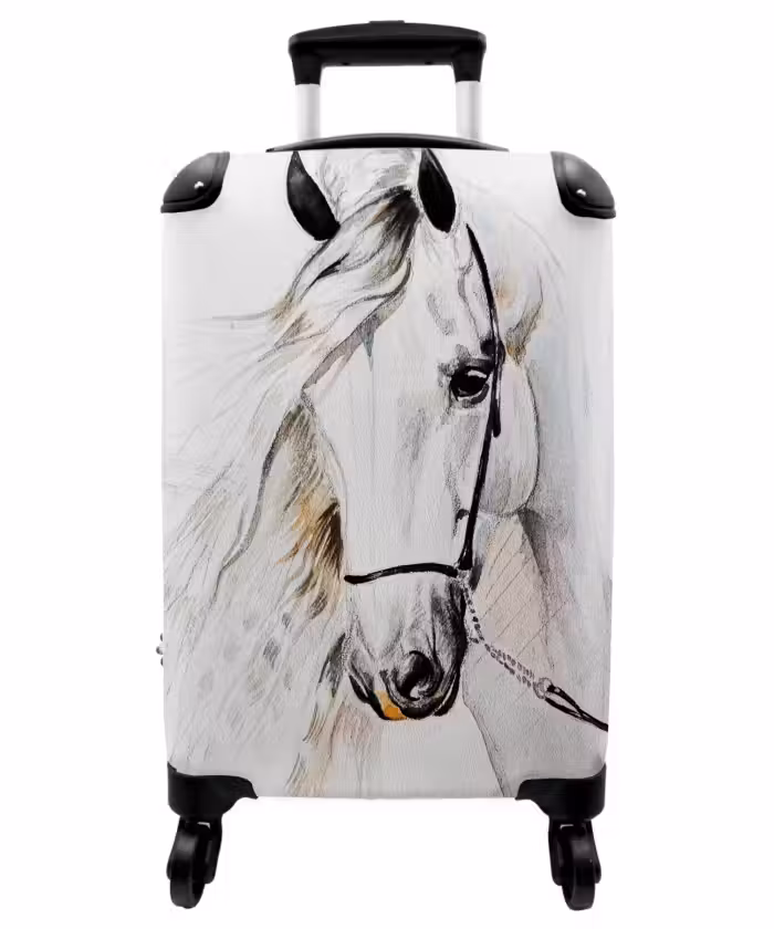 Suitcase - White Swirl