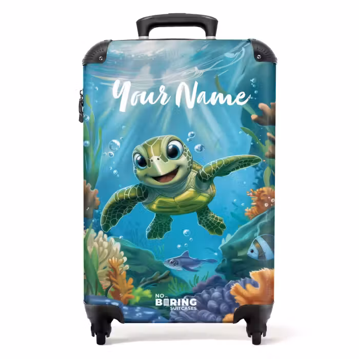 Suitcase with name - Zippy Sea Turtle