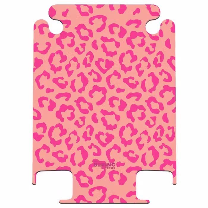 CaseSwap™ - Animal prints - Panther print suitcase in pink and coral pink