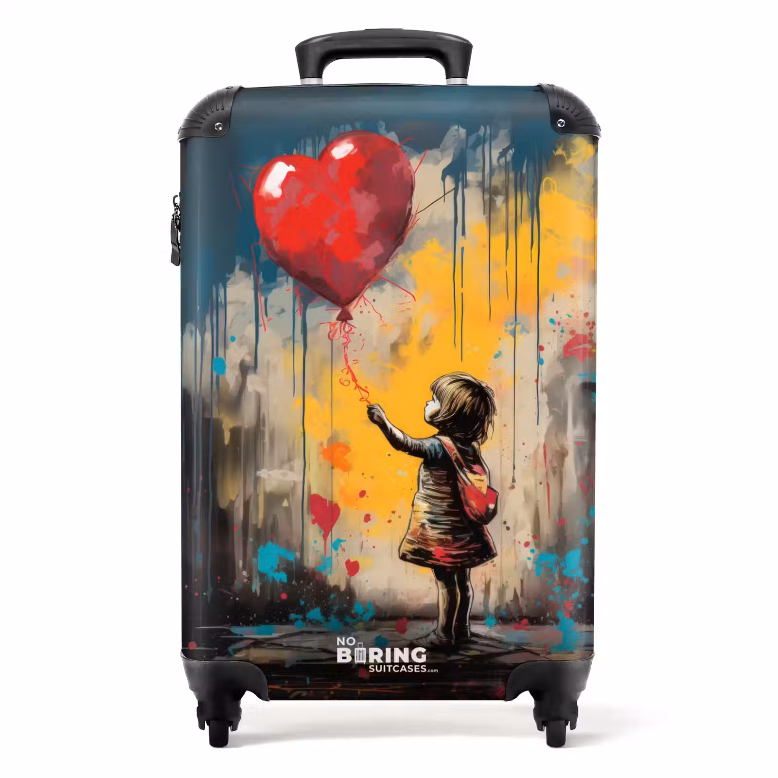 Suitcase - Girl with balloon in graffiti style — 1