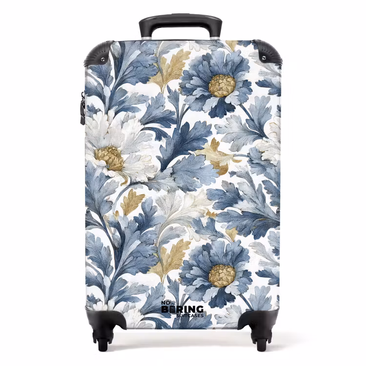 Suitcase - Baroque floral pattern blue — 1