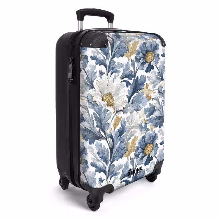 Suitcase - Baroque floral pattern blue — 2