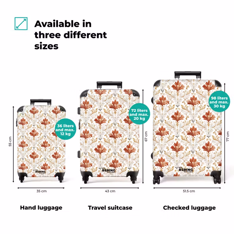 Suitcase - Baroque pattern red — 3