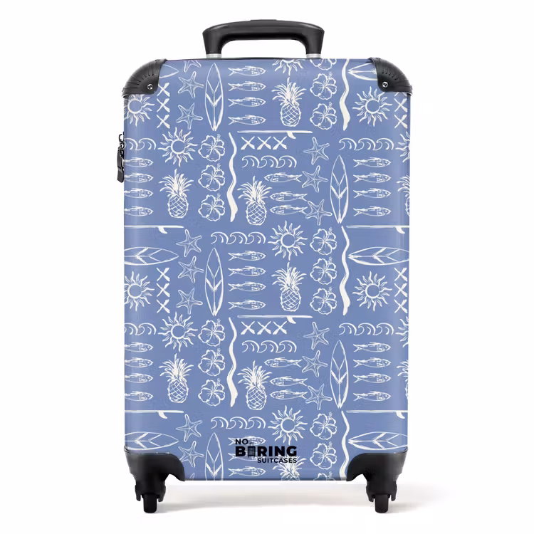 Suitcase - Blue surf pattern — 1