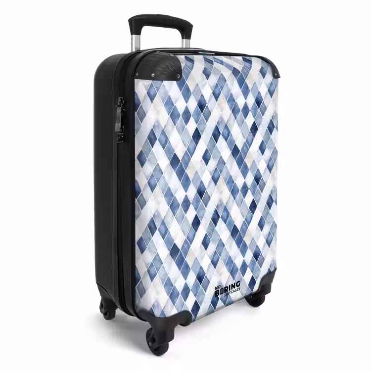 Suitcase - Checkered pattern blue — 2