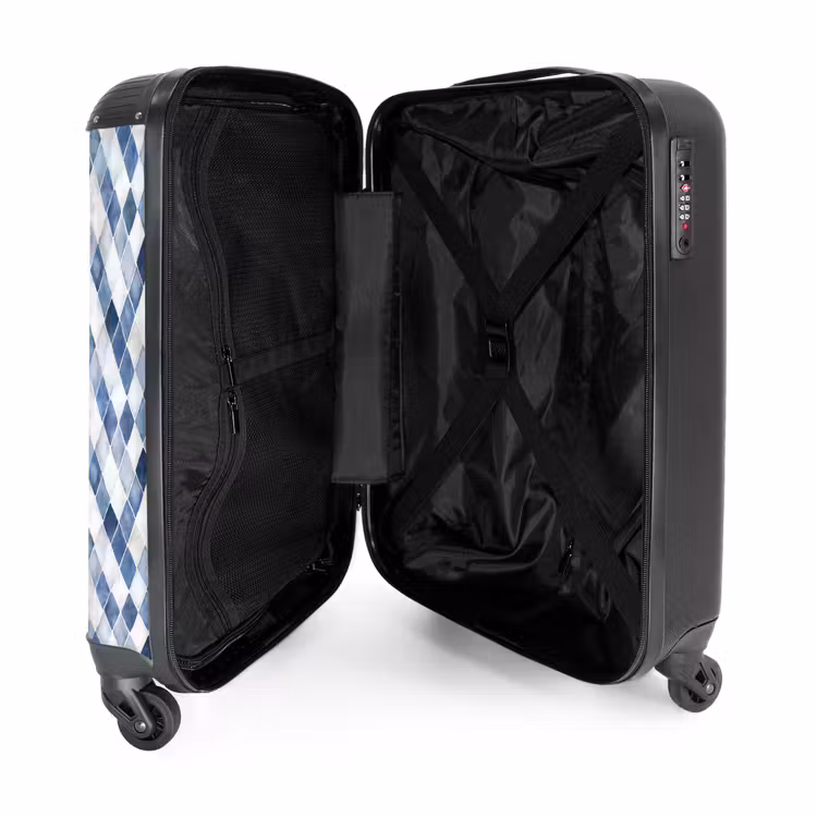 Suitcase - Checkered pattern blue — 5