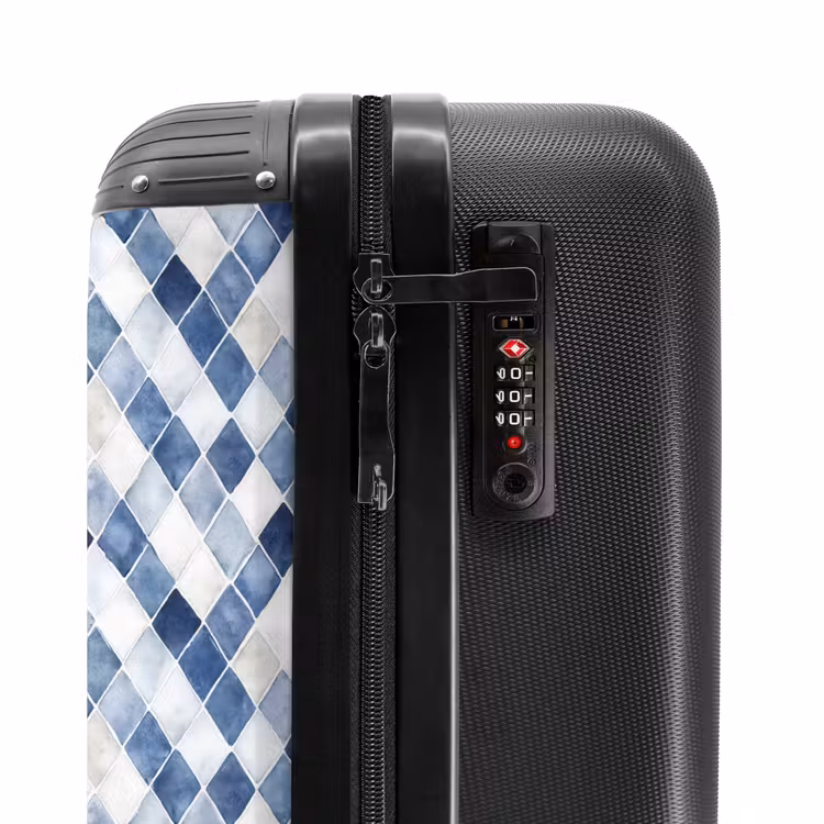 Suitcase - Checkered pattern blue — 6
