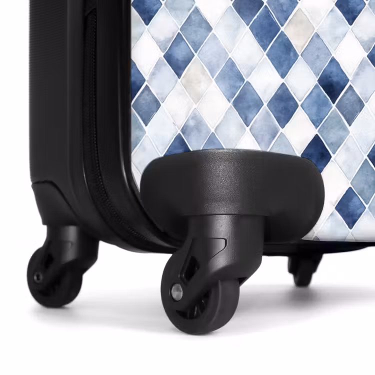 Suitcase - Checkered pattern blue — 7