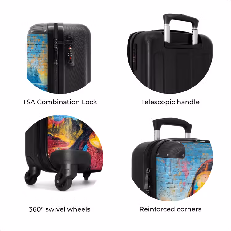 Suitcase - Colorful Mona Lisa in graffiti style — 8
