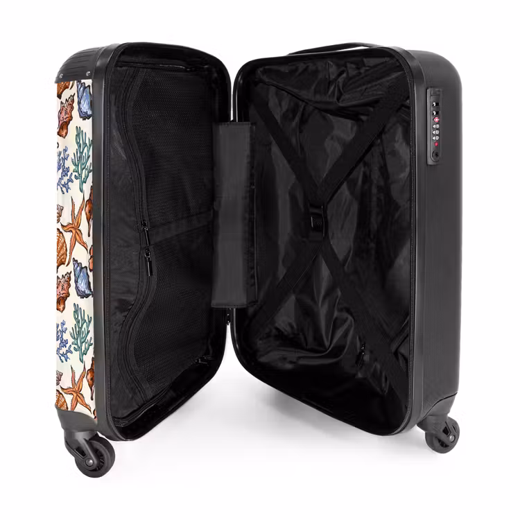Suitcase - Coral with starfish print — 4