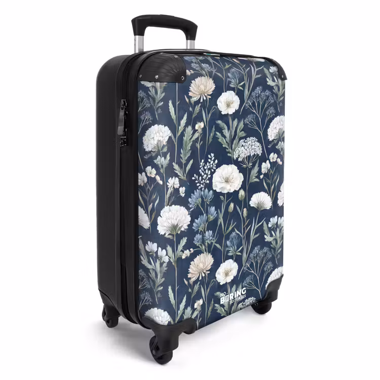 Suitcase - Flower pattern blue — 2