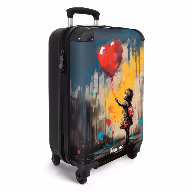 Suitcase - Girl with balloon in graffiti style — 2