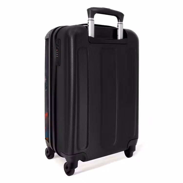 Suitcase - Panda with orange coat and paint splatter — 4