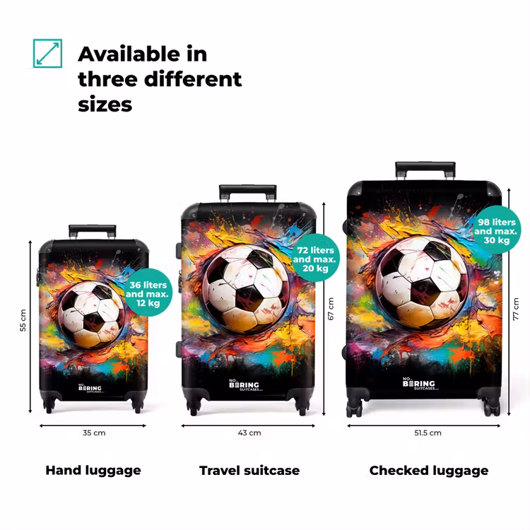 Suitcase - Soccer surrounded by paint blobs — 3