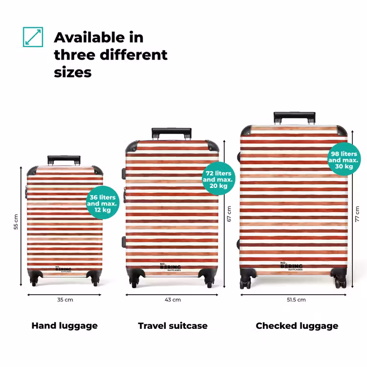Suitcase - Stripes pattern red — 3