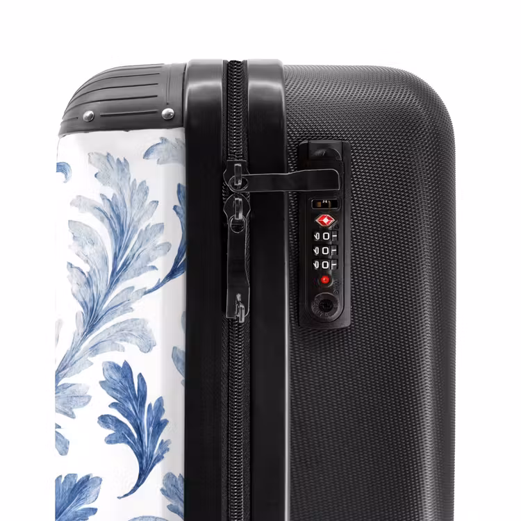 Suitcase - Baroque leaves pattern blue — 6