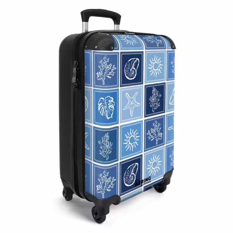 Suitcase - Blue summer print — 2