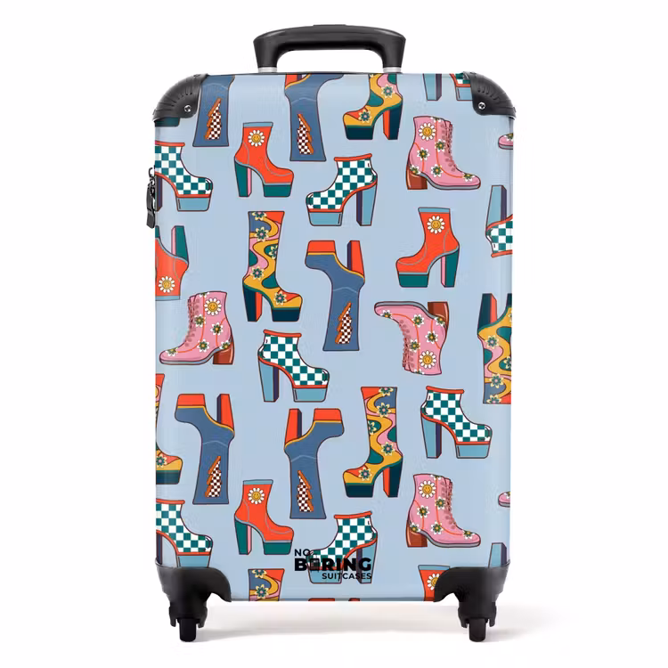 Suitcase - Retro disco 70s boots pattern colorful — 1