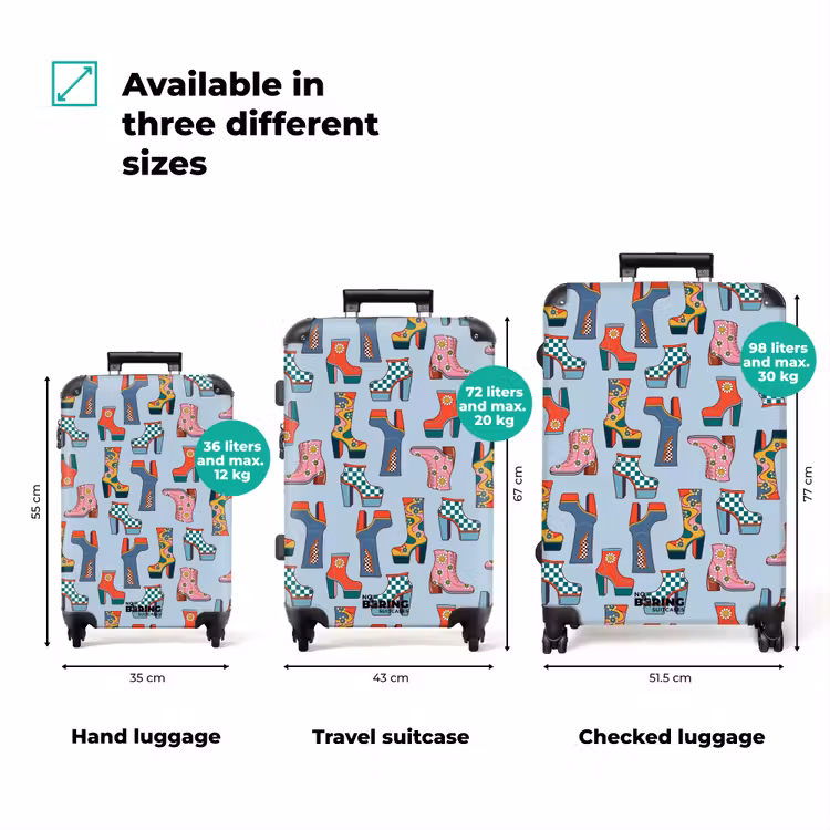 Suitcase - Retro disco 70s boots pattern colorful — 3