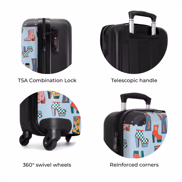 Suitcase - Retro disco 70s boots pattern colorful — 8