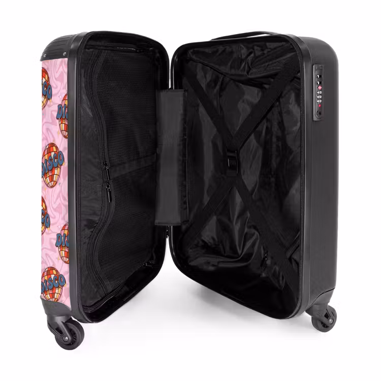 Suitcase - Retro disco ball pattern pink — 5