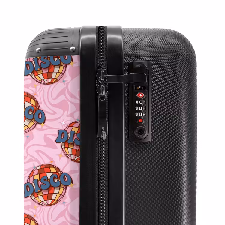 Suitcase - Retro disco ball pattern pink — 6