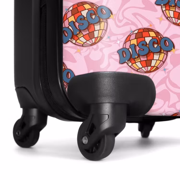 Suitcase - Retro disco ball pattern pink — 7
