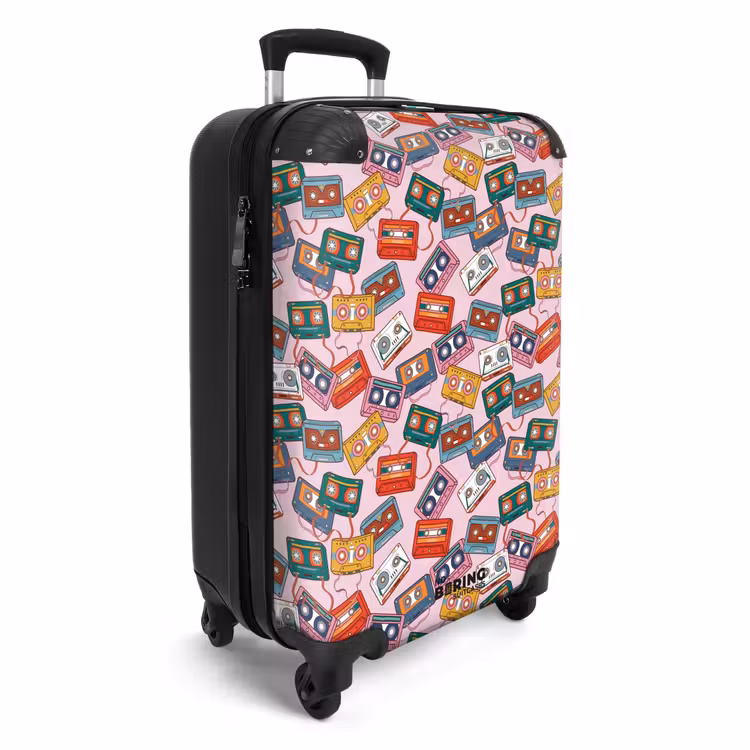 Suitcase - Retro disco cassettes pattern colorful — 2