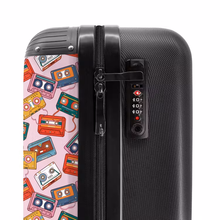 Suitcase - Retro disco cassettes pattern colorful — 6