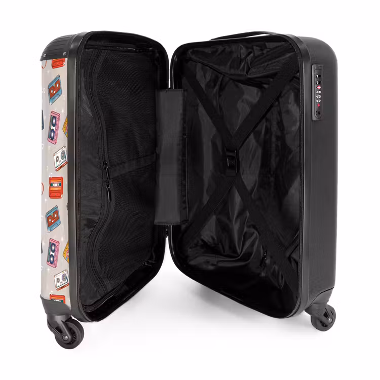 Suitcase - Retro disco cassettes pattern various colors — 5