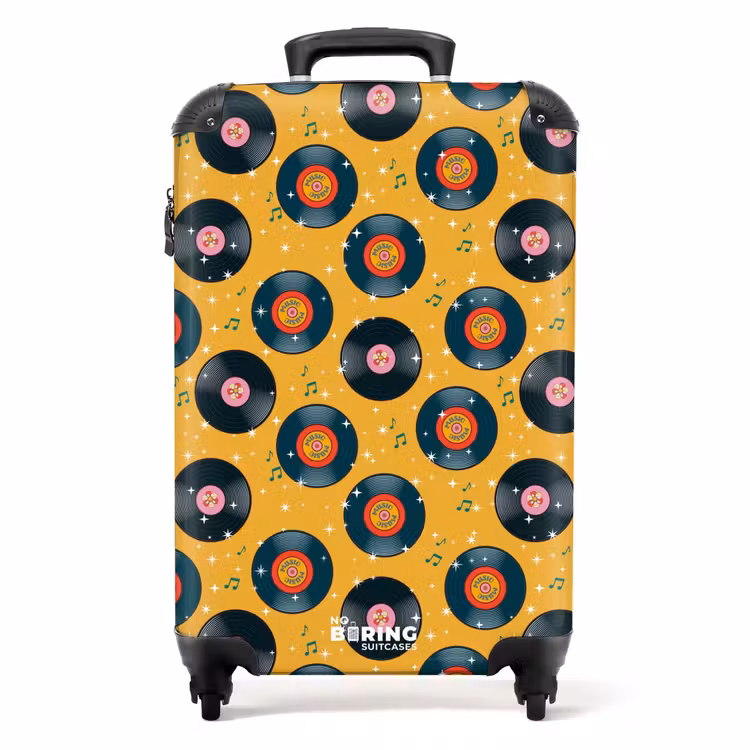 Suitcase - Retro disco plates pattern colorful — 1