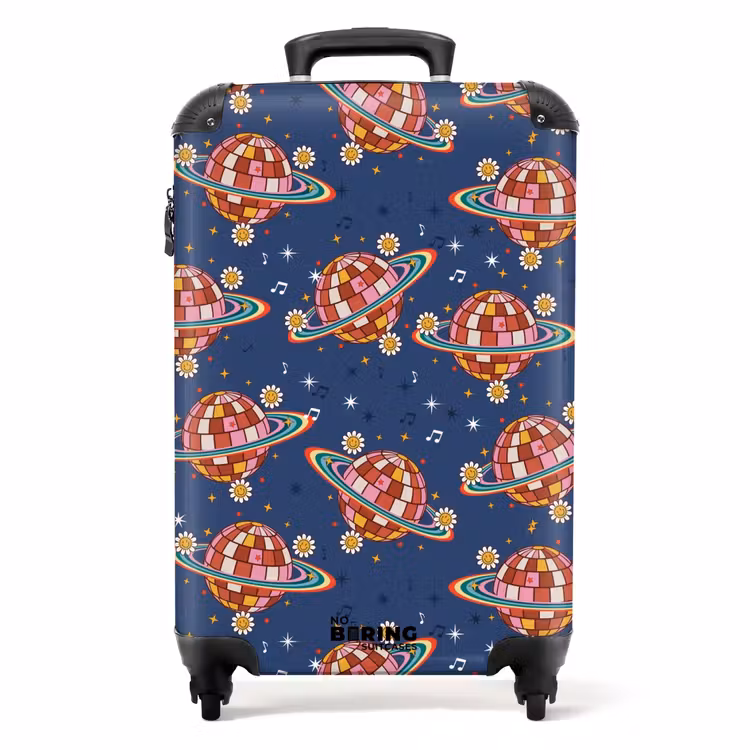 Suitcase - Retro disco rainbows pattern colorful — 1