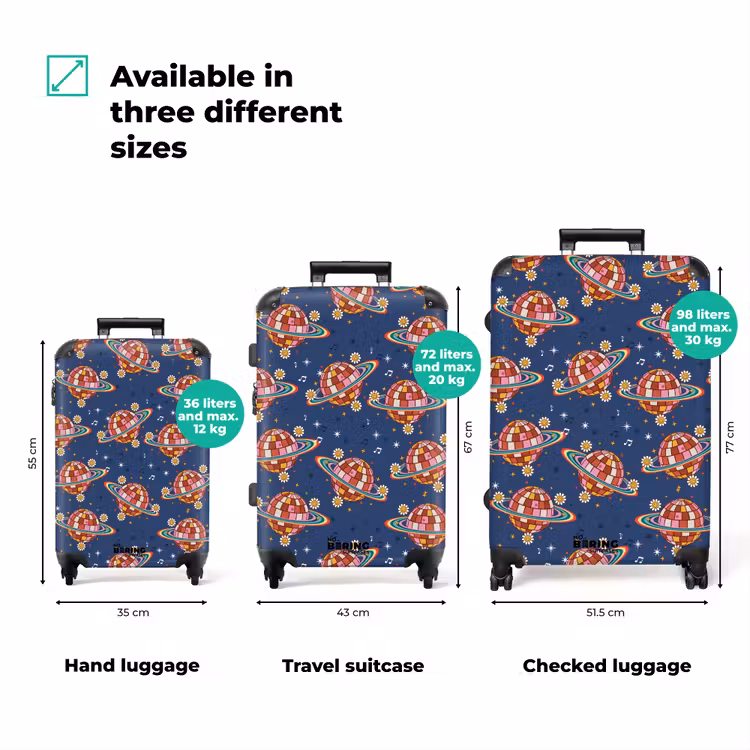 Suitcase - Retro disco rainbows pattern colorful — 3