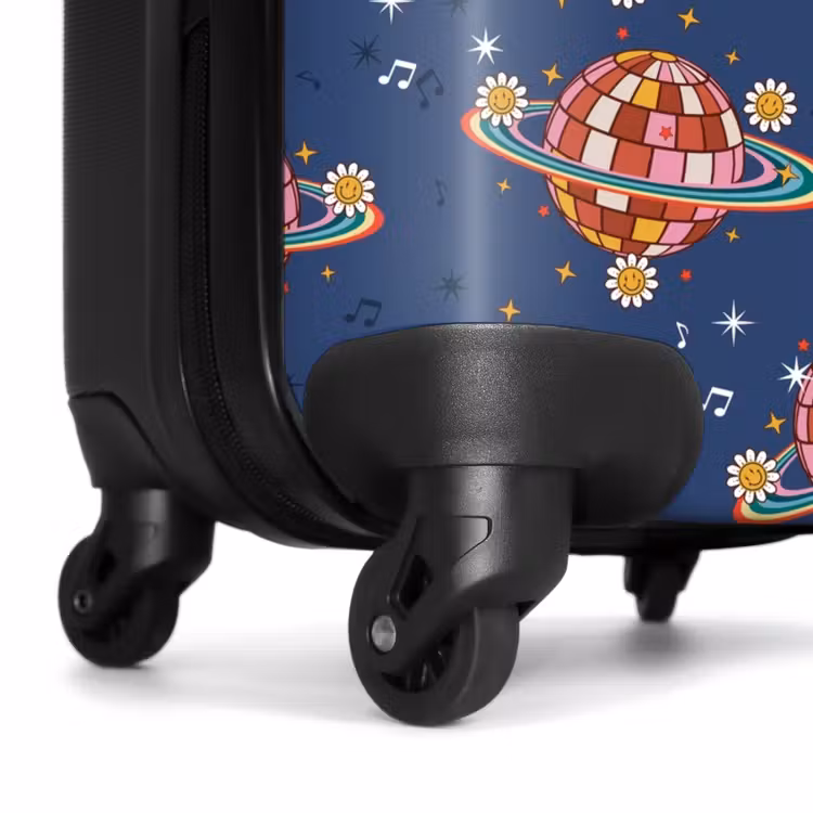Suitcase - Retro disco rainbows pattern colorful — 7
