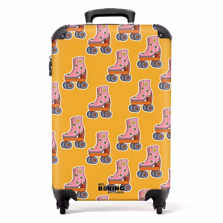Suitcase - Retro disco roller skates pattern colorful — 1