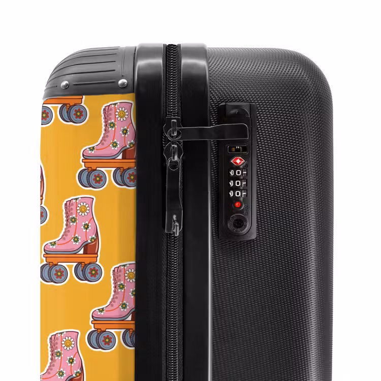 Suitcase - Retro disco roller skates pattern colorful — 6