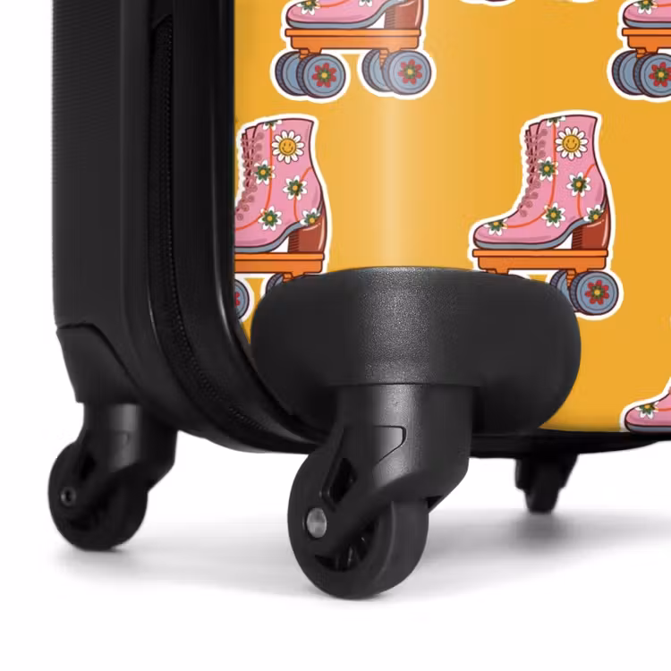 Suitcase - Retro disco roller skates pattern colorful — 7