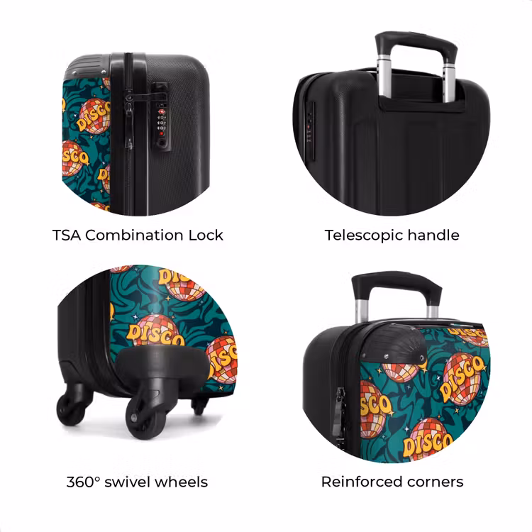 Suitcase - Retro disco wave ball pattern colorful — 8