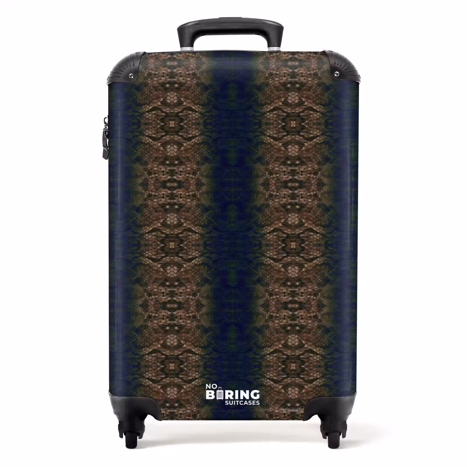 Suitcase - Brown-blue snakeskin with symmetrical scale structure — 1