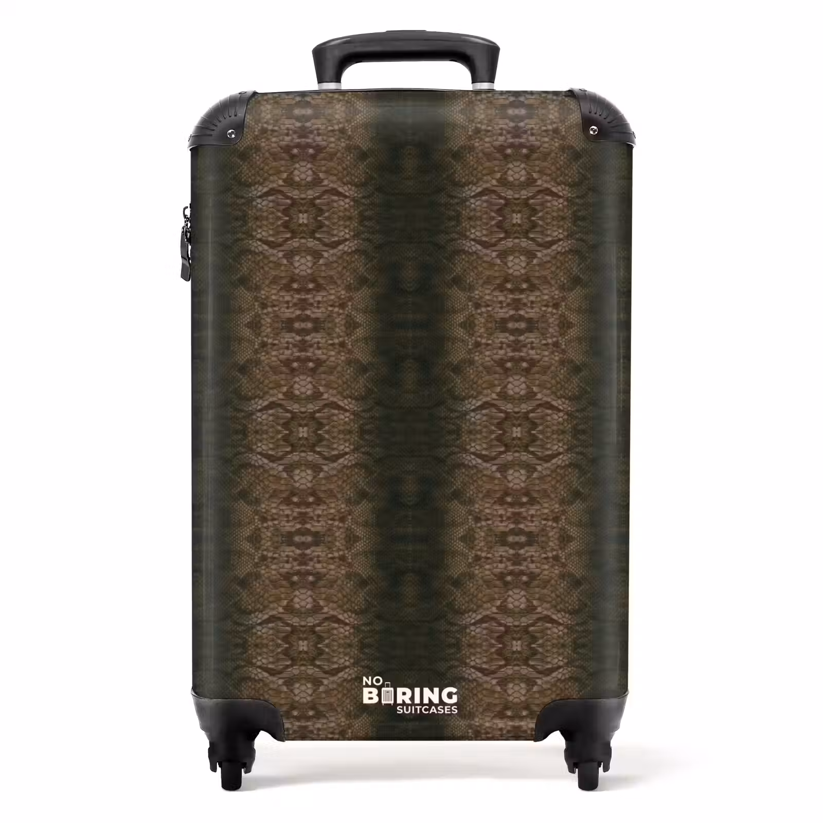Suitcase - Brown copper snakeskin with symmetrical scale structure — 1