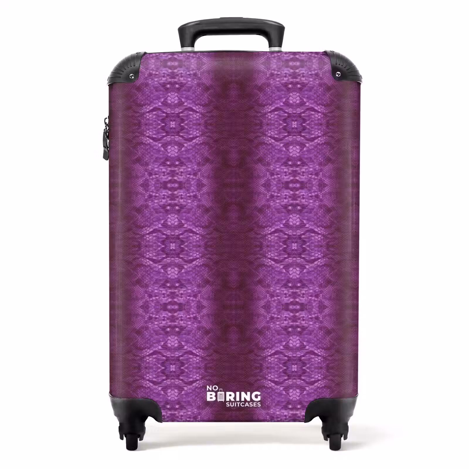Suitcase - Deep purple snakeskin with symmetrical scale structure — 1