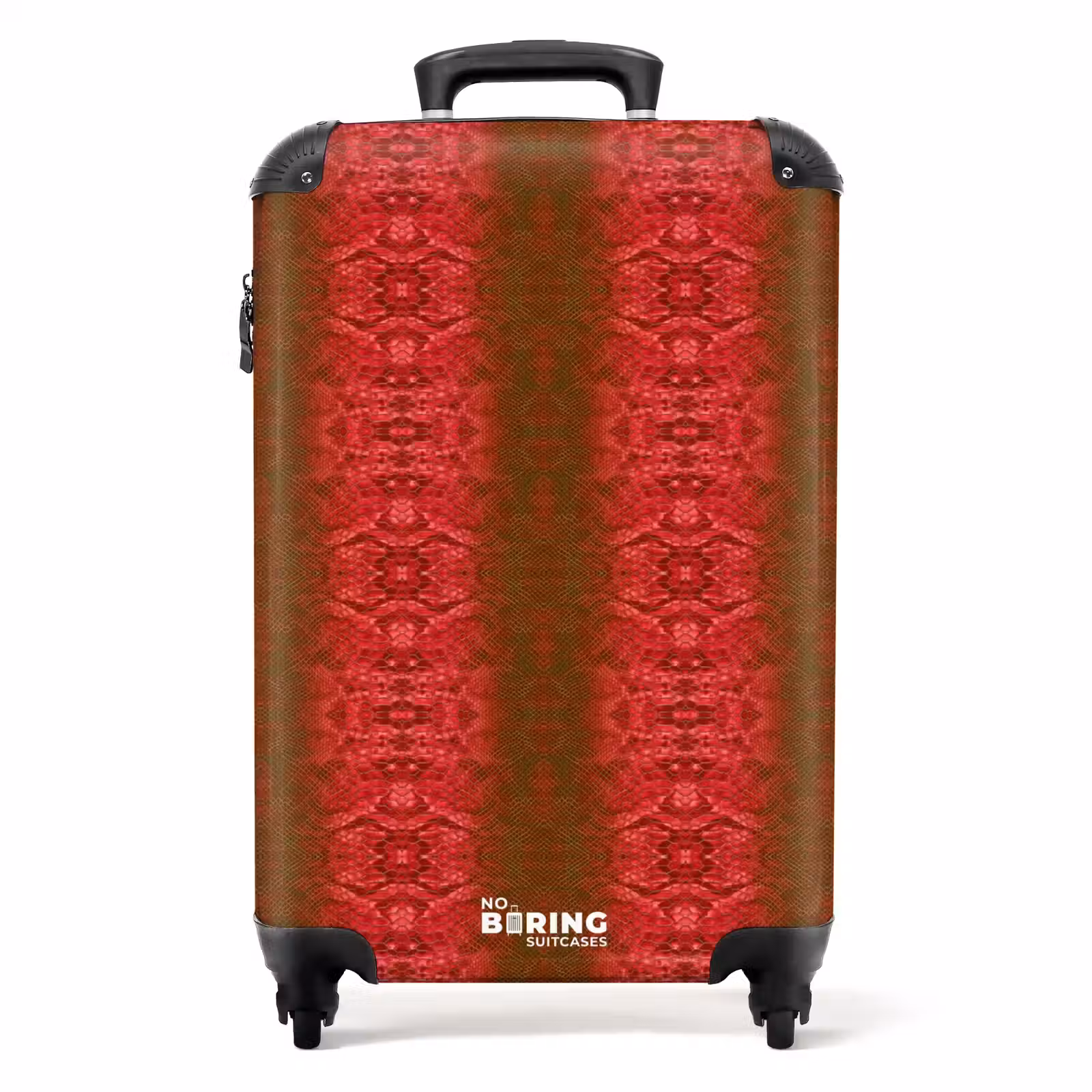 Suitcase - Deep red snake skin with symmetrical scale structure — 1