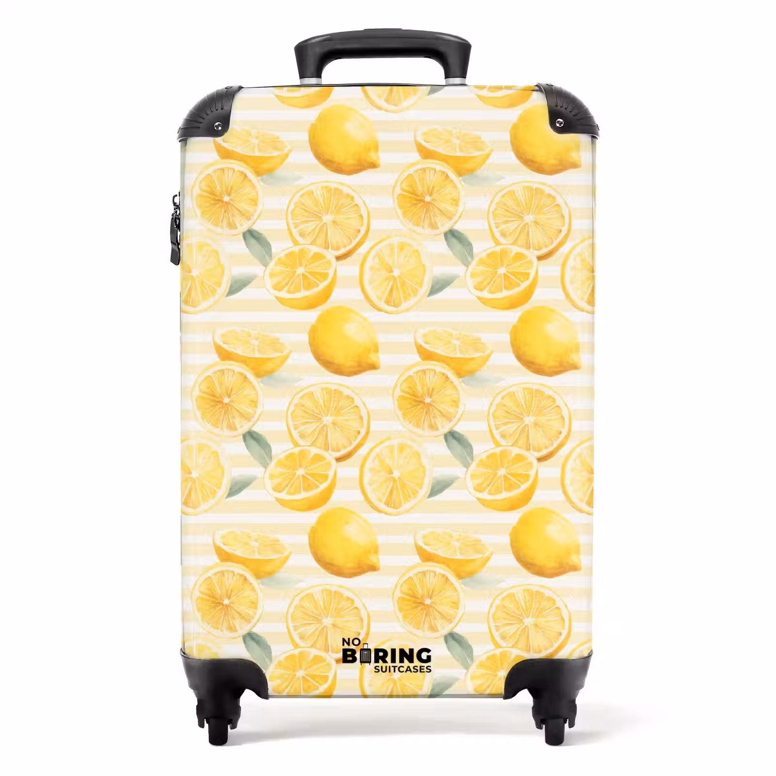 Suitcase - Lemon with stripes pattern yellow — 1