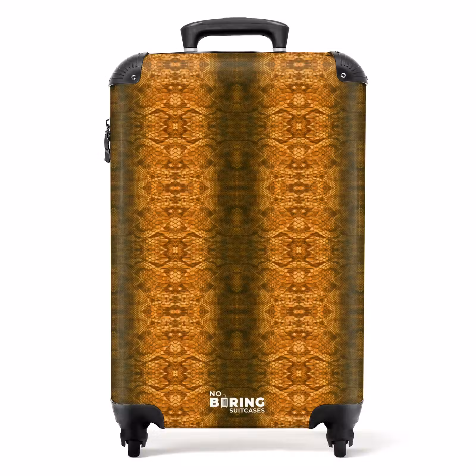 Suitcase - Orange snakeskin with symmetrical scale structure — 1