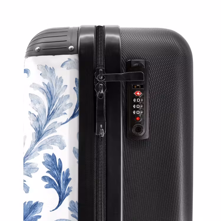 Suitcase - Baroque leaves pattern blue — 6