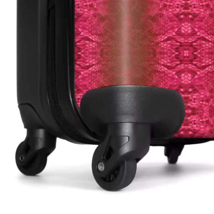 Suitcase - Bright pink snakeskin with symmetrical scale structure — 6