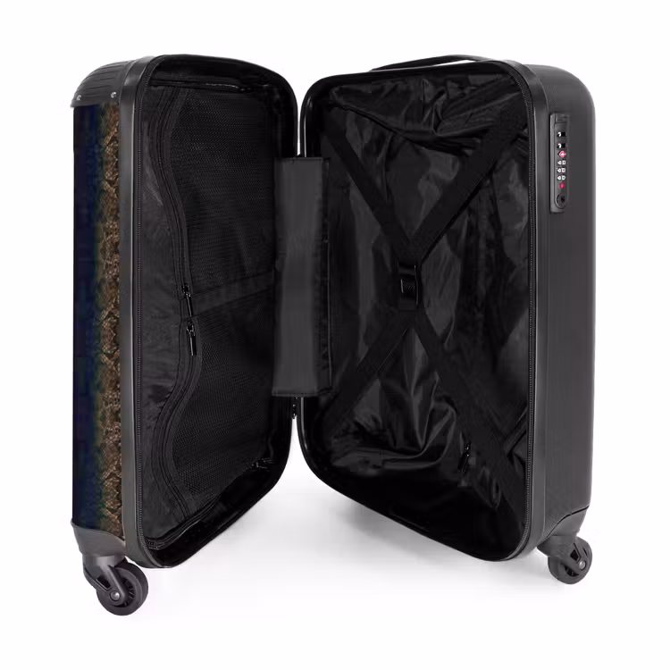 Suitcase - Brown-blue snakeskin with symmetrical scale structure — 4